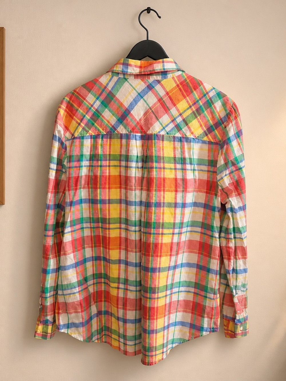 Style & Co. Multicolor Plaid Button-Down Shirt - Yellow/Red/Green/Blue - Picture 2 of 3